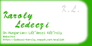 karoly ledeczi business card